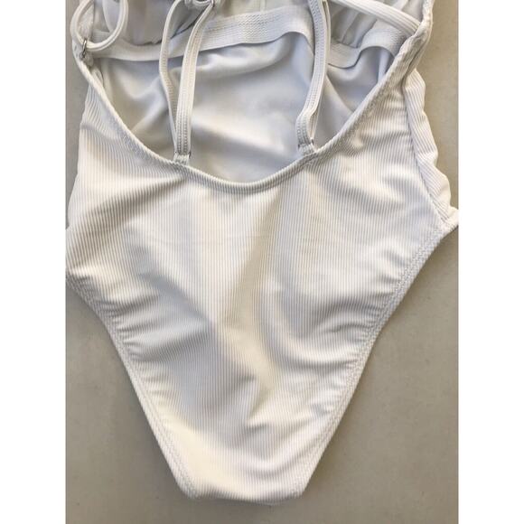 Xhilaration Swim One Piece Swimsuit Ribbed Ruffled Swimwear - Picture 8 of 10